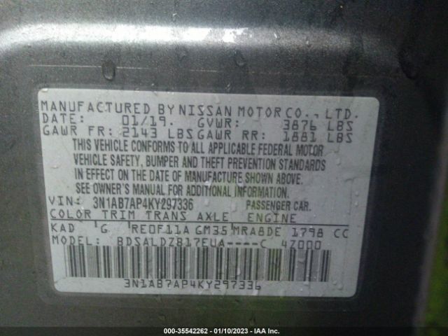 3N1AB7AP4KY297336 Nissan SENTRA SV
