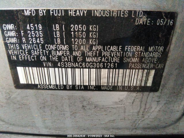 4S3BNAC60G3061261 Subaru Legacy 2.5i Premium