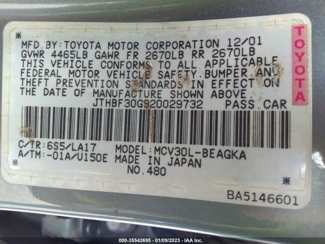 JTHBF30G920029732 Lexus ES 300
