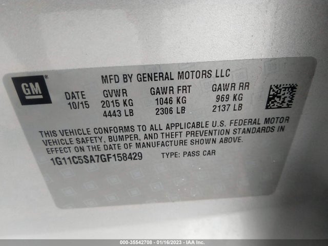 Chevrolet Malibu Limited Lt 2016 1G11C5SA7GF158429 Image 10