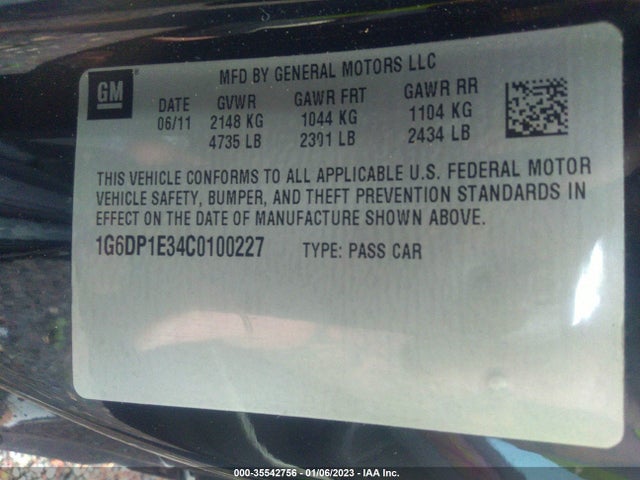 1G6DP1E34C0100227 Cadillac Cts Coupe Premium