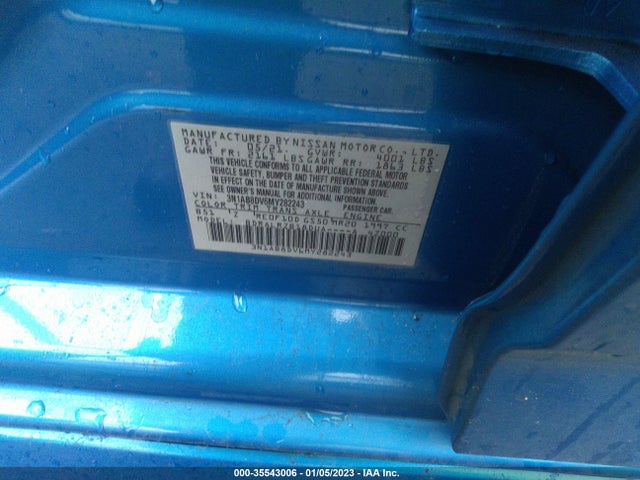 2021 NISSAN SENTRA SR VIN: 3N1AB8DV6MY282243