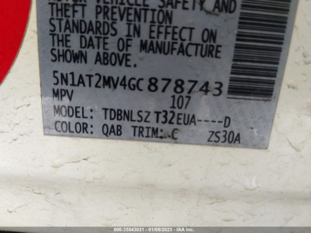 5N1AT2MV4GC878743 Nissan Rogue Sl