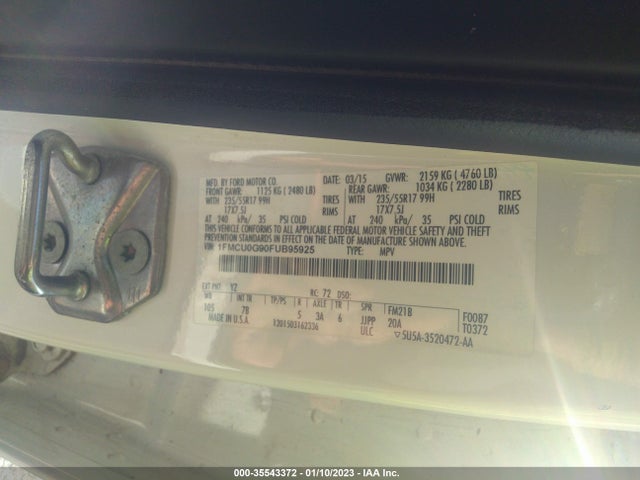 Ford ESCAPE SE 2015 1FMCU0G90FUB95925 Image 9
