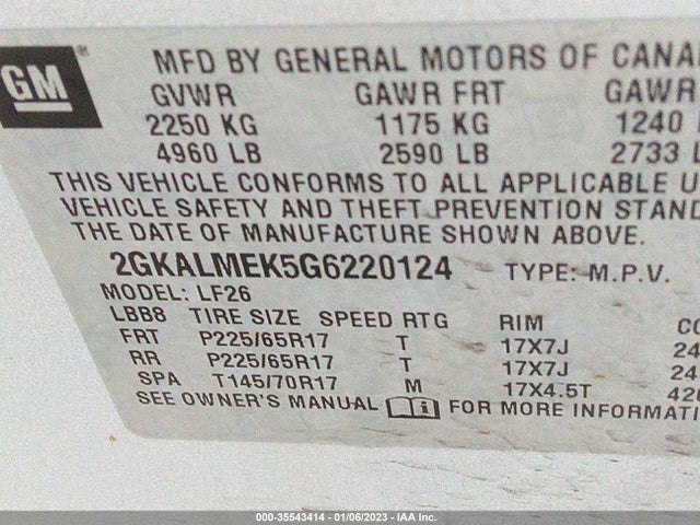 GMC Terrain Sle 2016 2GKALMEK5G6220124 Image 9