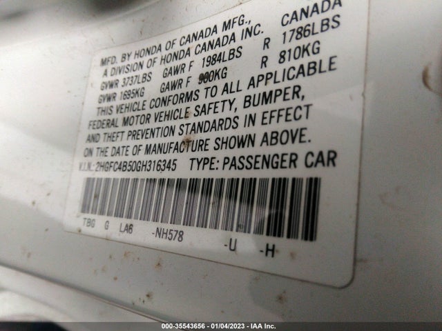 Honda Civic Coupe Lx 2016 2HGFC4B50GH316345 Image 9