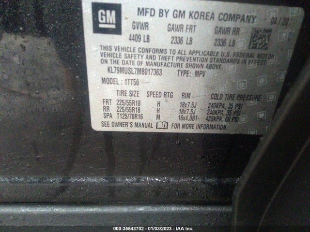 Chevrolet Trailblazer Rs 2021 KL79MUSL7MB017363 Image 11