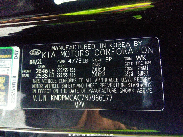2022 Kia Sportage, VIN: KNDPMCAC7N7966177