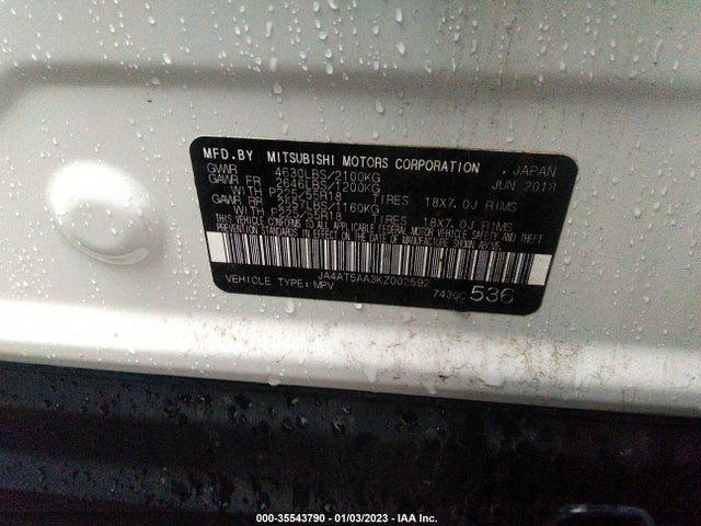 JA4AT5AA3KZ002592 Mitsubishi Eclipse Cross Se/sel