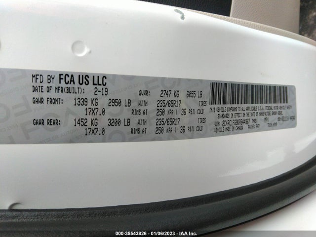 Chrysler Pacifica Touring Plus 2019 2C4RC1FG9KR644307 Image 9