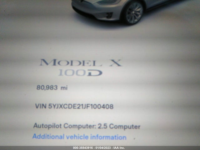 Tesla Model X 75d/100d/p100d 2018 5YJXCDE21JF100408 Image 7