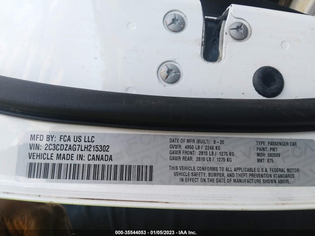 Dodge Challenger Sxt 2020 2C3CDZAG7LH215302 Image 9