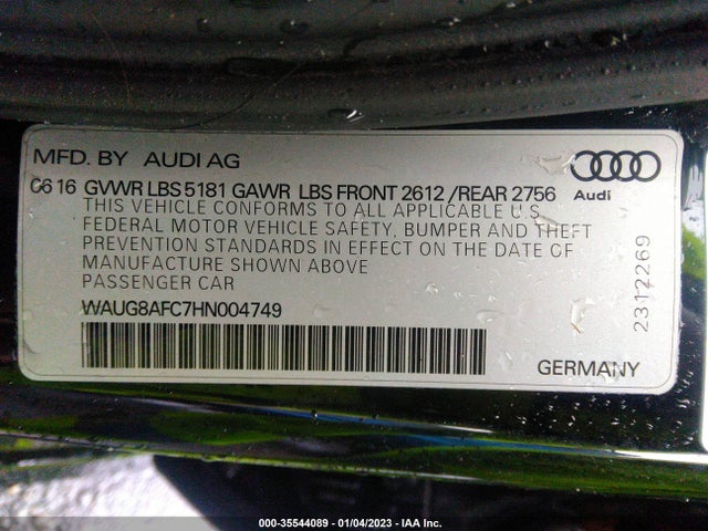 WAUG8AFC7HN004749 Audi A6 Premium Plus