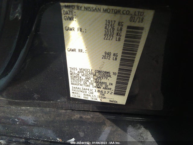 2018 NISSAN ALTIMA 2.5 SV VIN: 1N4AL3AP4JC186172