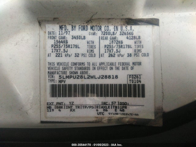 Lincoln Navigator 1998 5LMPU28L2WLJ28818 Image 10