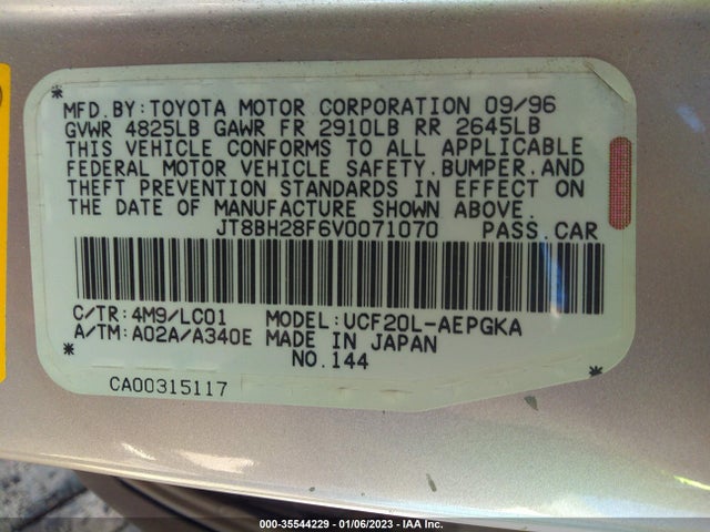 JT8BH28F6V0071070 Lexus LS 400 LUXURY SDN