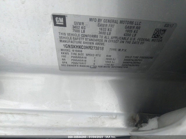 Chevrolet Suburban Lt 2017 1GNSKHKC0HR273818 Image 10