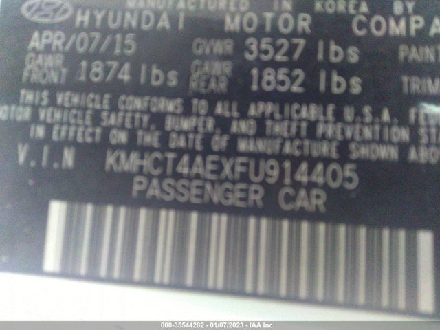 Hyundai ACCENT GLS 2015 KMHCT4AEXFU914405 Image 10