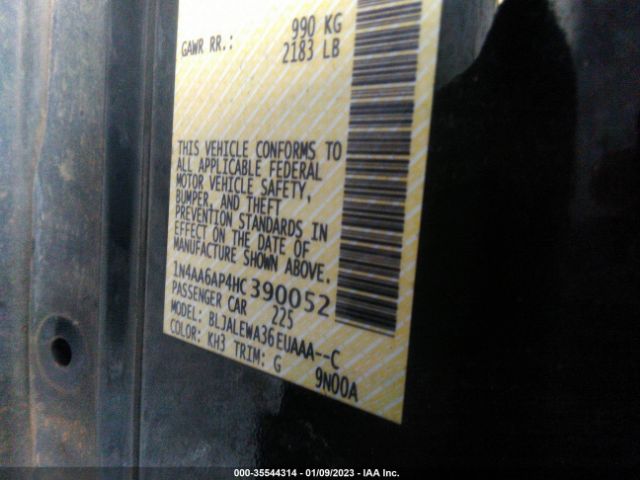 1N4AA6AP4HC390052 Nissan Maxima 3.5 Sl