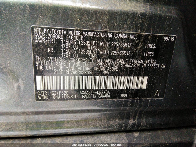 Toyota RAV4 LE 2019 2T3F1RFV8KC058050 Image 9