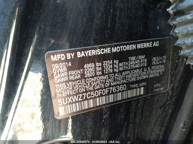 5UXWZ7C50F0F76360 BMW X3 Sdrive28i