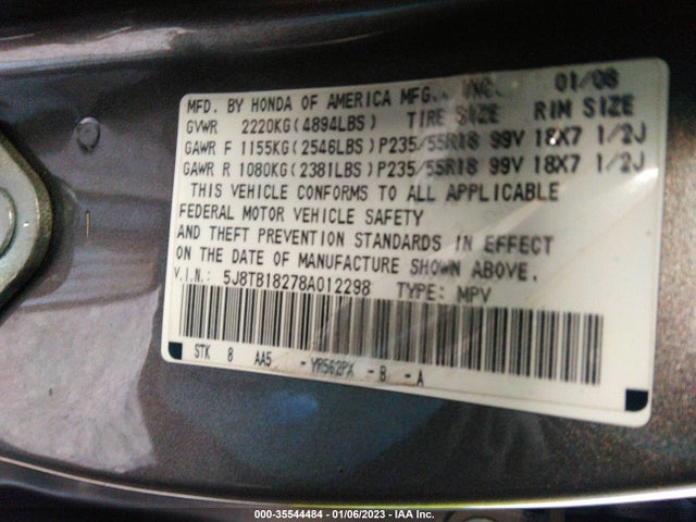 Acura RDX 2008 5J8TB18278A012298 Image 10