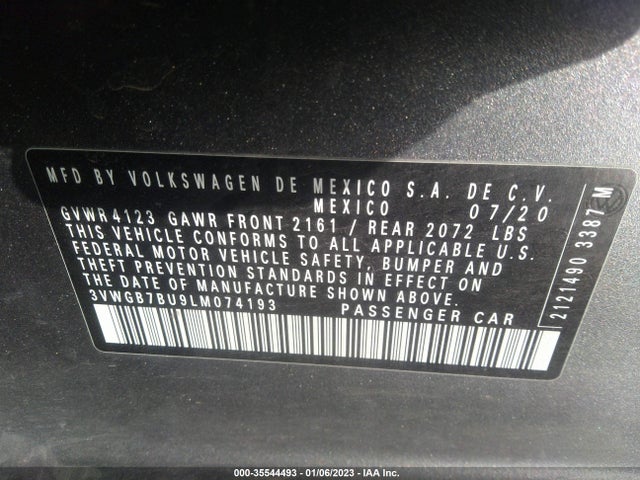 Volkswagen Jetta 2020 3VWGB7BU9LM074193 Image 10