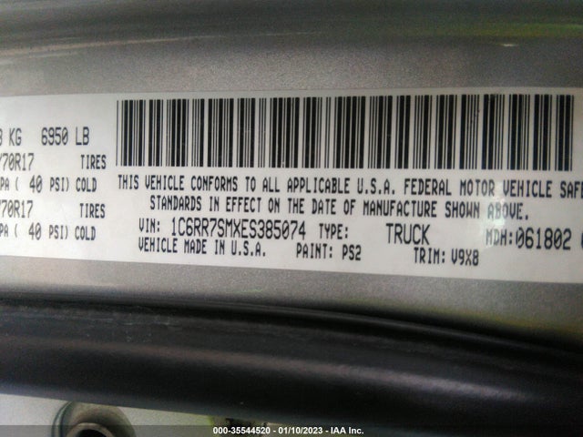 2014 RAM 1500 TRADESMAN VIN: 1C6RR7SMXES385074