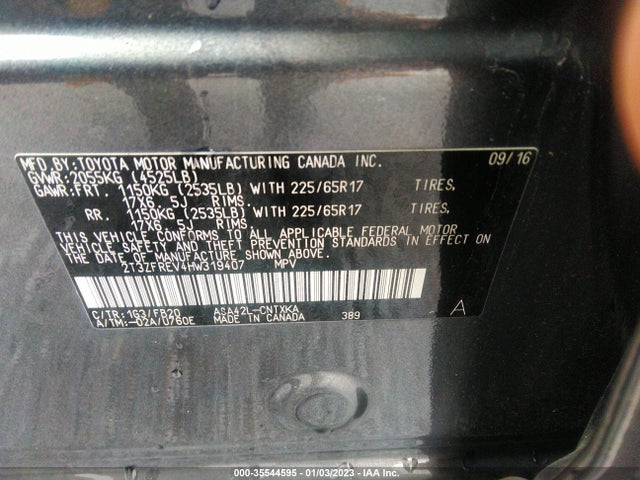 2017 Toyota RAV4, VIN: 2T3ZFREV4HW319407