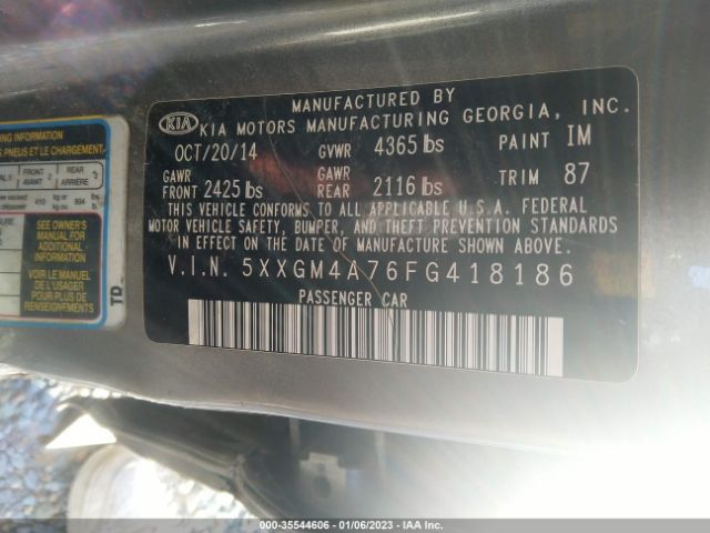 5XXGM4A76FG418186 KIA Optima Lx