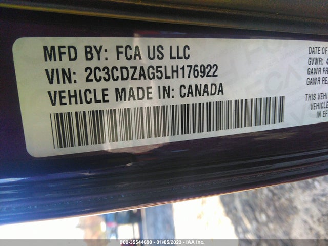 Dodge Challenger Sxt 2020 2C3CDZAG5LH176922 Image 9