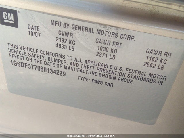 1G6DF577080134229 Cadillac Cts Rwd W/1sa