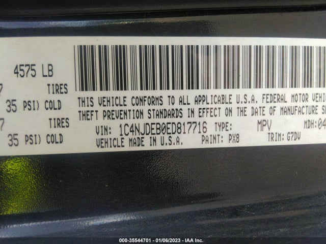 Jeep Compass Latitude 2014 1C4NJDEB0ED817716 Image 10