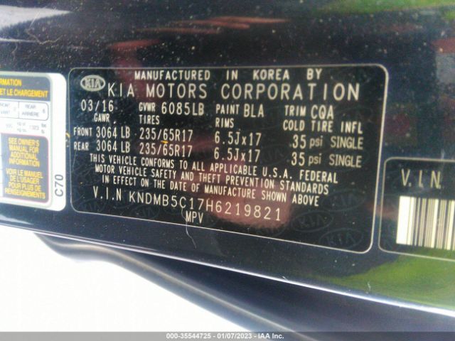 KNDMB5C17H6219821 KIA SEDONA LX