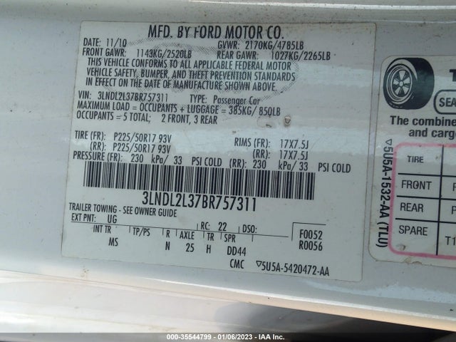 Lincoln MKZ HYBRID 2011 3LNDL2L37BR757311 Image 10