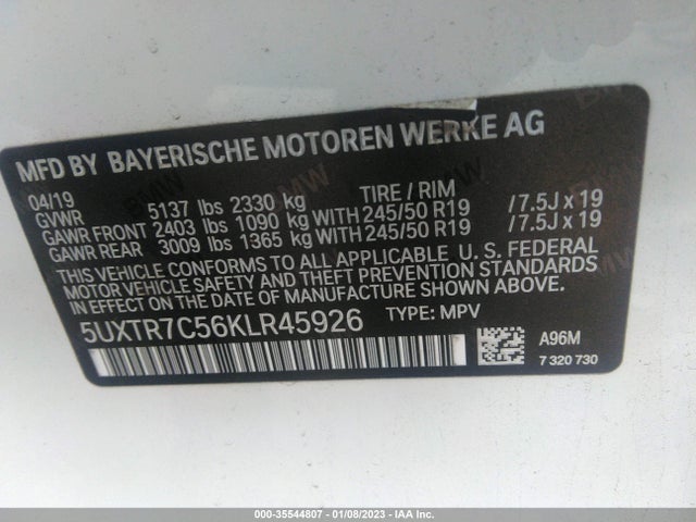 BMW X3 Sdrive30i 2019 5UXTR7C56KLR45926 Image 9