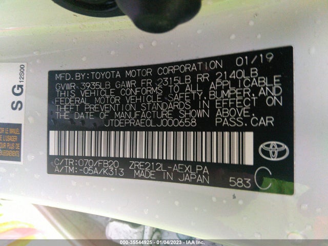 Toyota COROLLA LE 2020 JTDEPRAE0LJ000658 Image 10