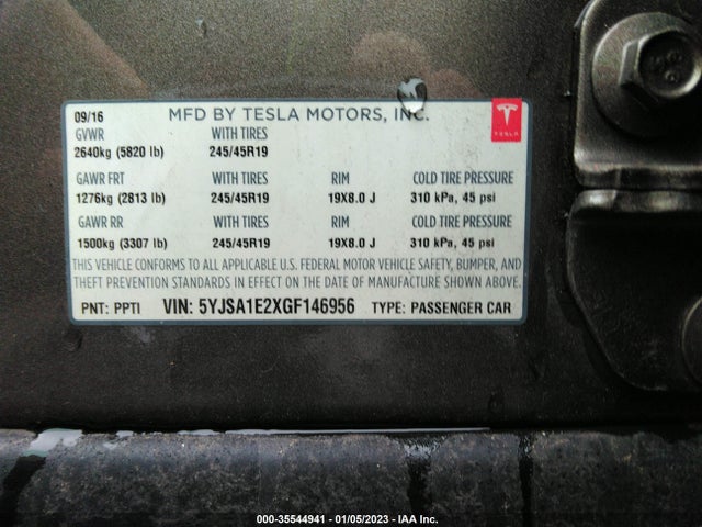 2016 Tesla Model S, VIN: 5YJSA1E2XGF146956