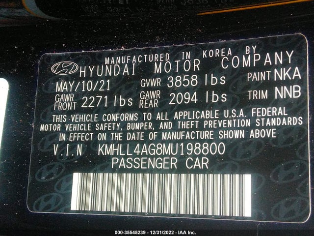 Hyundai ELANTRA SE 2021 KMHLL4AG8MU198800 Image 10
