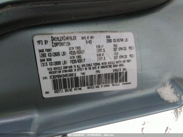 2C8GM68434R560019 Chrysler Pacifica