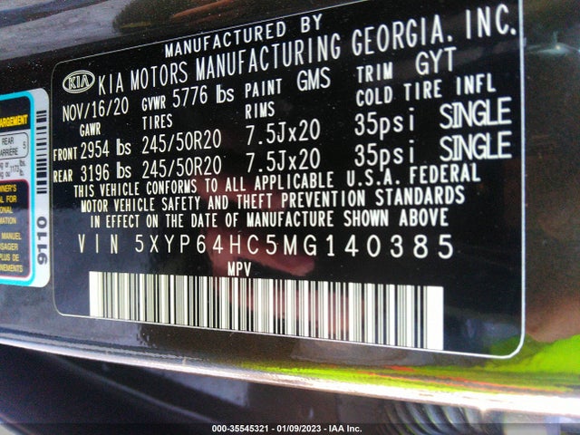 2021 Kia Telluride, VIN: 5XYP64HC5MG140385