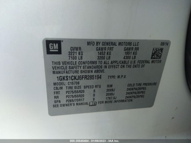 1GKS1CKJ6FR285194 GMC YUKON DENALI