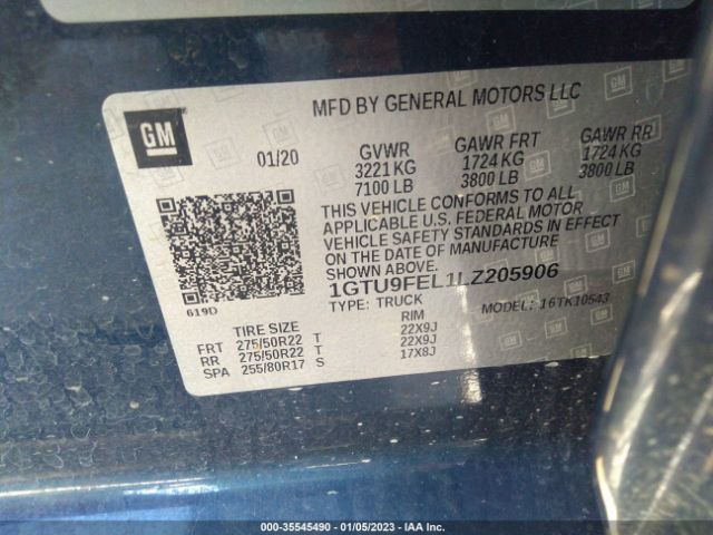 1GTU9FEL1LZ205906 GMC SIERRA 1500