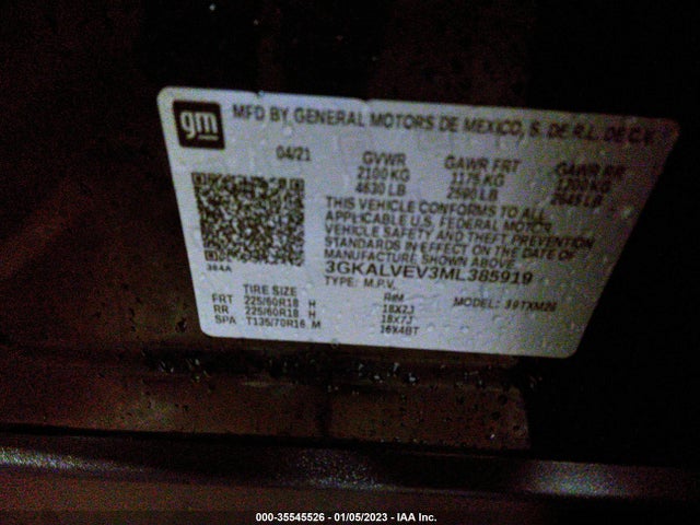 2021 GMC Terrain, VIN: 3GKALVEV3ML385919