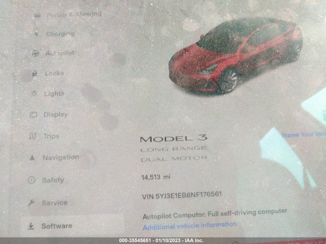 Tesla Model 3 Long Range 2022 5YJ3E1EB8NF176561 Image 8