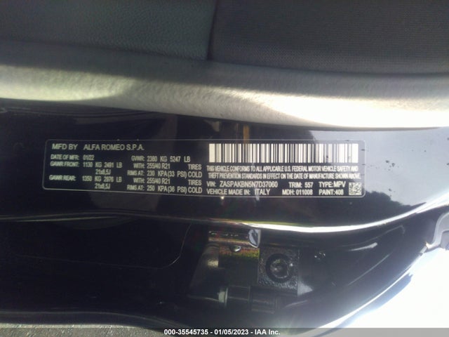 ZASPAKBN5N7D37060 Alfa Romeo Stelvio Veloce