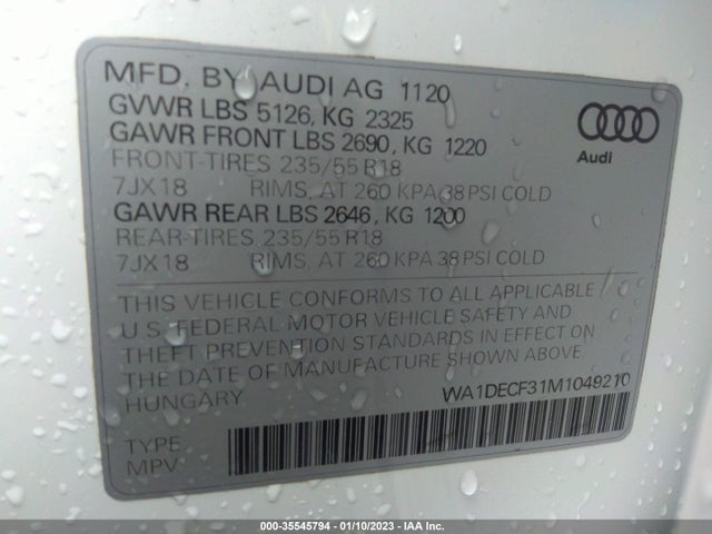 WA1DECF31M1049210 Audi Q3 S Line Premium