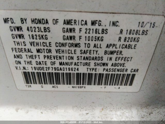 19UDE2F79GA019624 Acura Ilx W