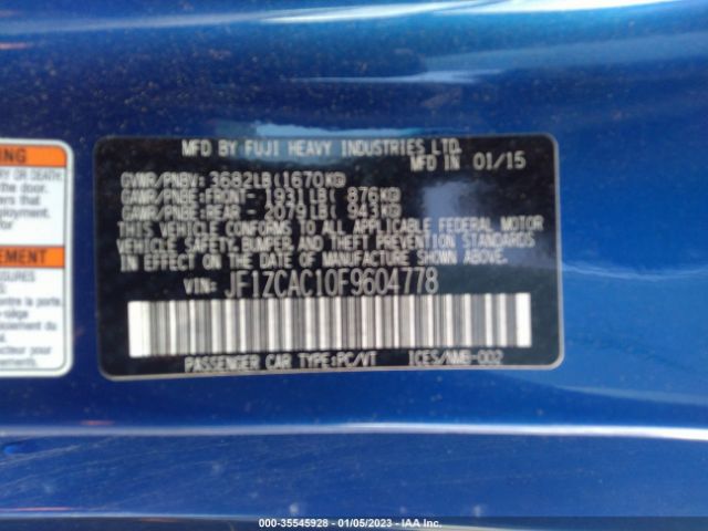 JF1ZCAC10F9604778 Subaru Brz Limited