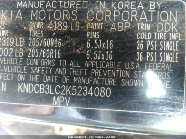 KNDCB3LC2K5234080 KIA NIRO LX